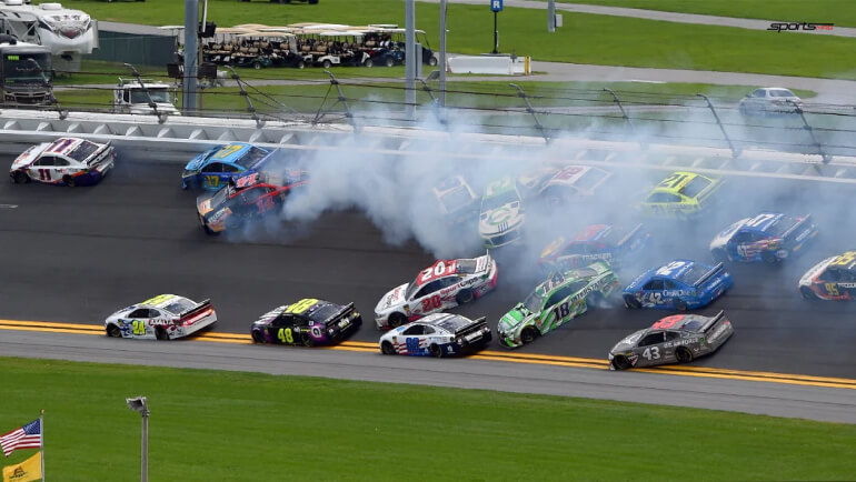 Ricky Stenhouse car bursts into flames